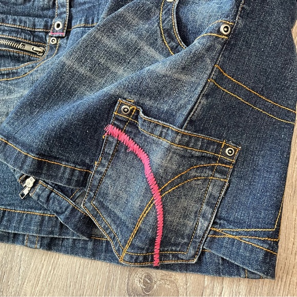 Vintage Apple Bottoms Sam’s Girl Large Denim Logo Womens Mini Dress - Picture 4 of 10